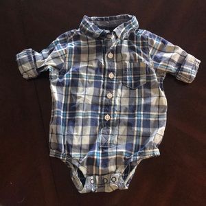 Baby boys plaid collared onesie - 9mo
